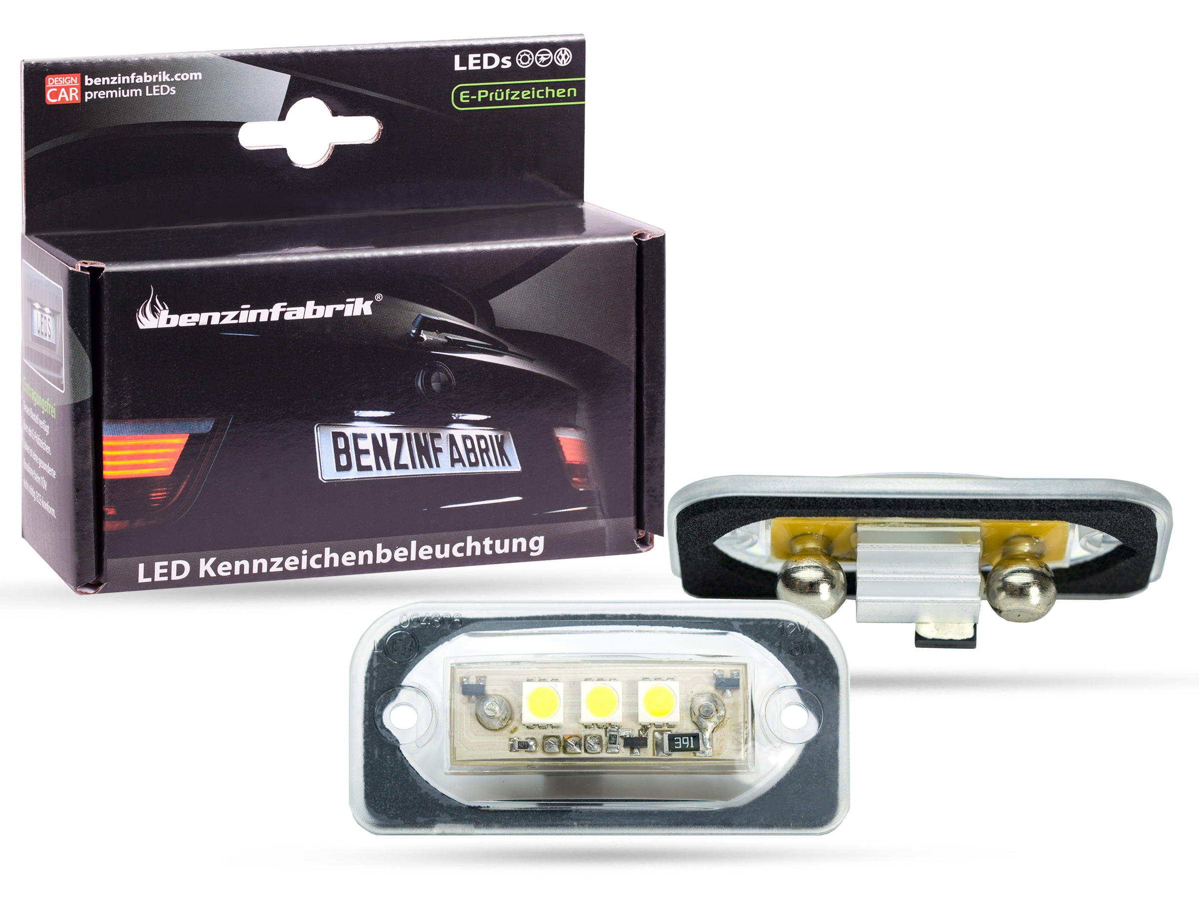 LED Kennzeichenbeleuchtung Module Mercedes CLK W209, mit E-Prüfzeichen, LED  Kennzeichenbeleuchtung für Mercedes, LED Kennzeichenbeleuchtung