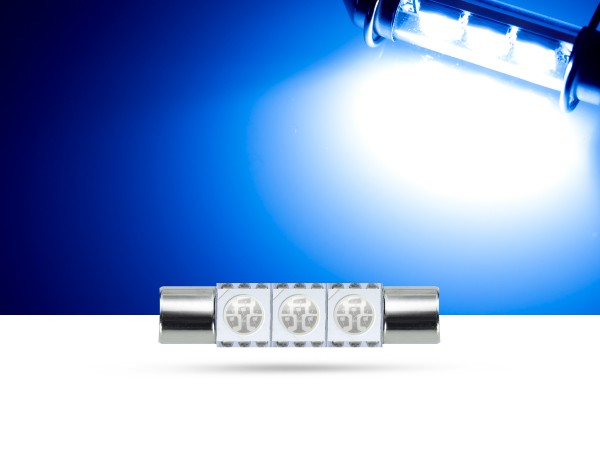 29mm 3x3-Chip SMD LED Soffitte Innenraumlicht, blau, SMD LED Soffitten,  blau, LED Soffitten, Auto Innenraumlicht, LED Auto Innenraumbeleuchtung