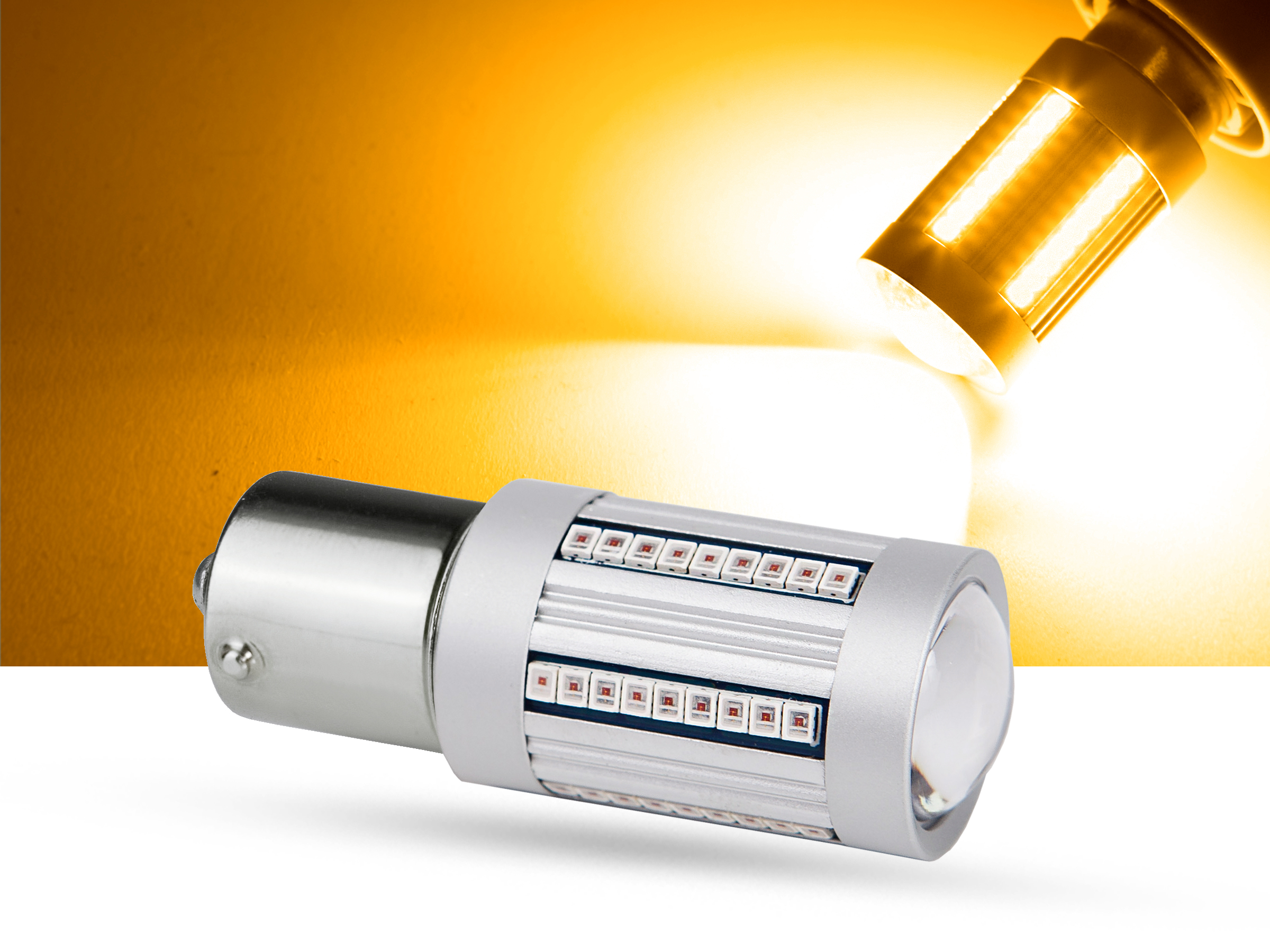 30 Watt, 6xCREE® LED, PKD V2.0, BAU15s, LEDPY21W, orange, LED Blinker für  21W BAU15s PY21W, LED Blinker