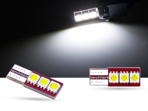 90° 3er SMD LED Innenraumlicht, CAN-bus, LEDW5W T10, weiss, SMD LED Spots,  weiss, LED Spots, Auto Innenraumlicht, LED Auto Innenraumbeleuchtung