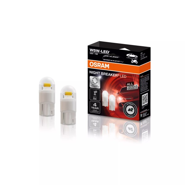 OSRAM Night Breaker LED W5W T10, kaltweiß 6000K, E-Prüfzeichen